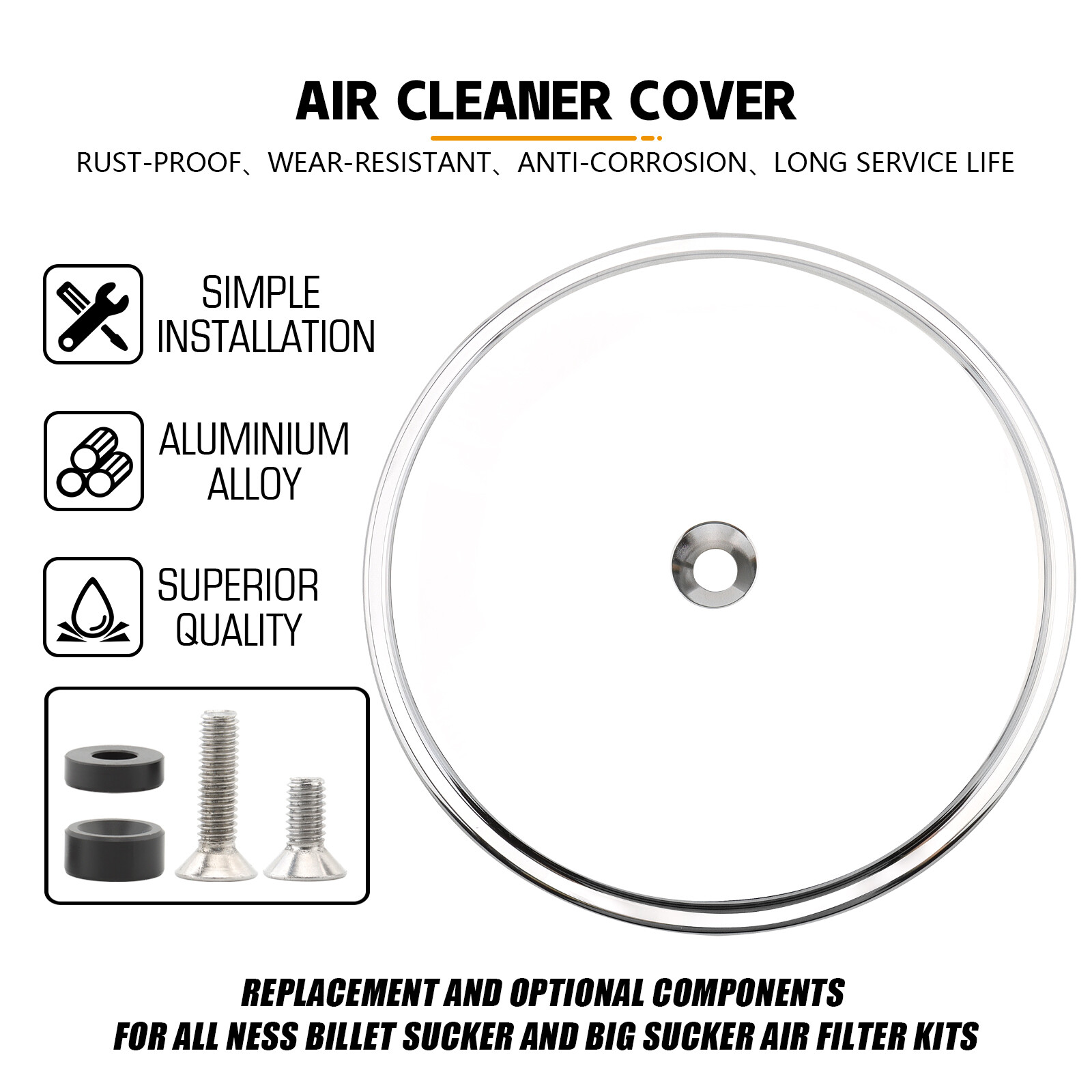 Chrome Smooth Stage 1 Air Cleaner Outer Cover For Harley Dyna Softail Road Glide