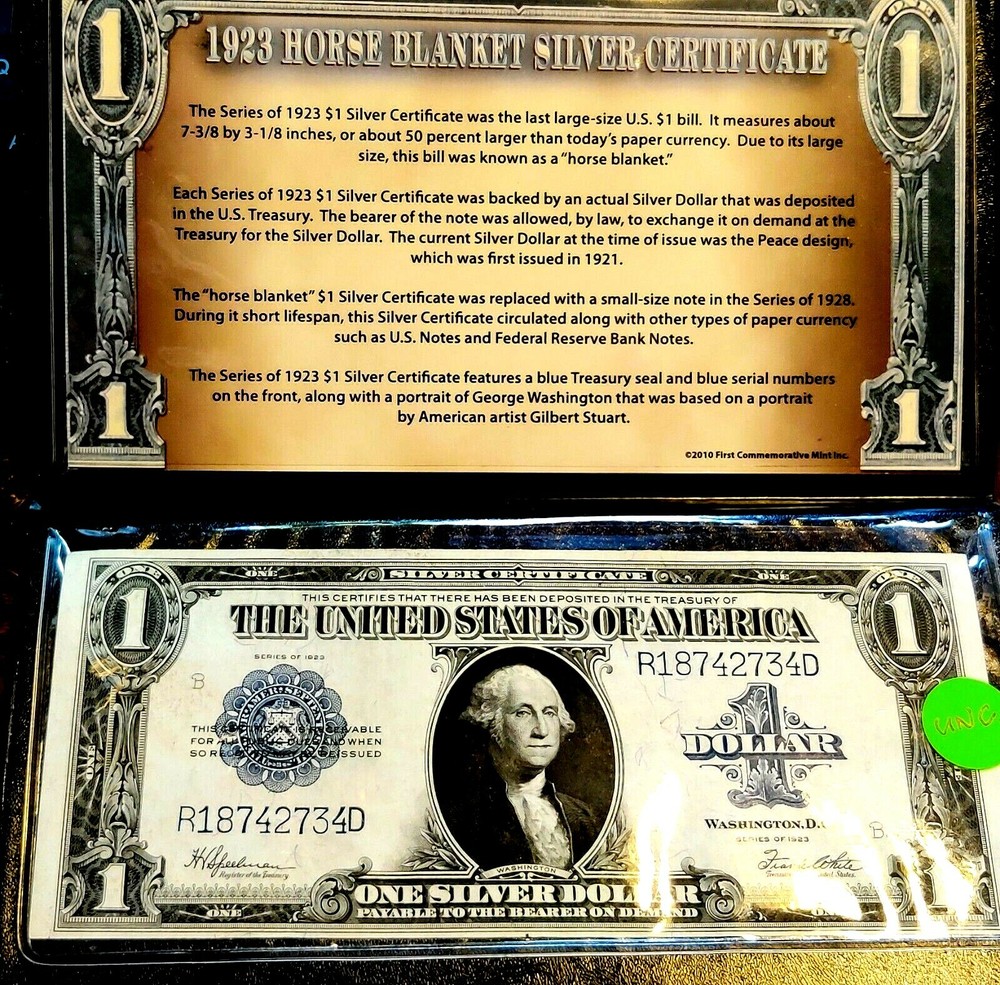 UNCIRCULATED 1923 USA LARGE CURRENCY Silver Certificate Dollar Banknote