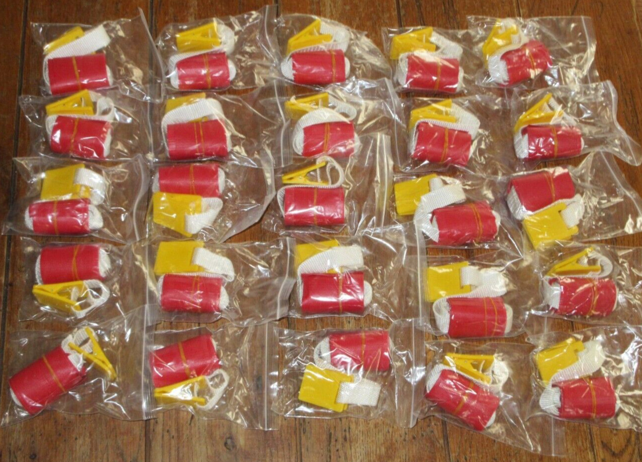 Lot of 25 Triple Threat Flag Football 3 Red Flags Quick Release Clip Belt S/M