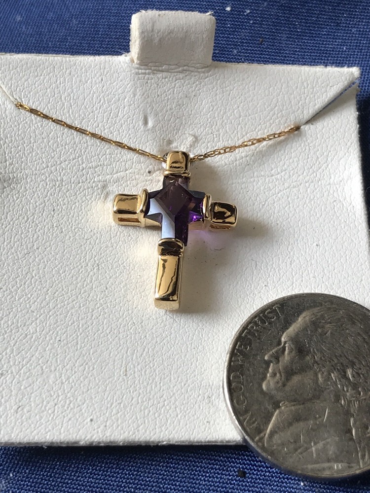 AZ Hayward Amethyst Cross Charm Nos