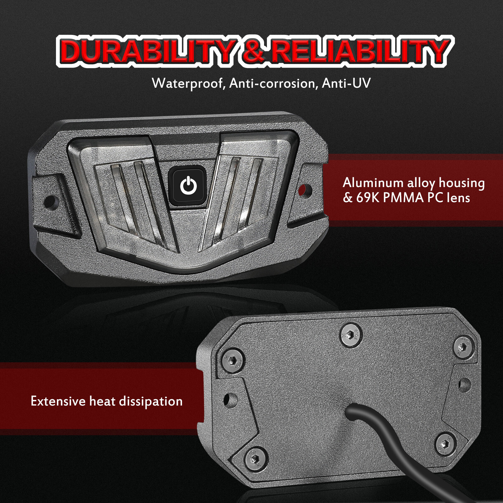 for Can-am Maverick X3 MAX UTV Interior LED Dome Lights Roll Bar Mounts ATV 12V