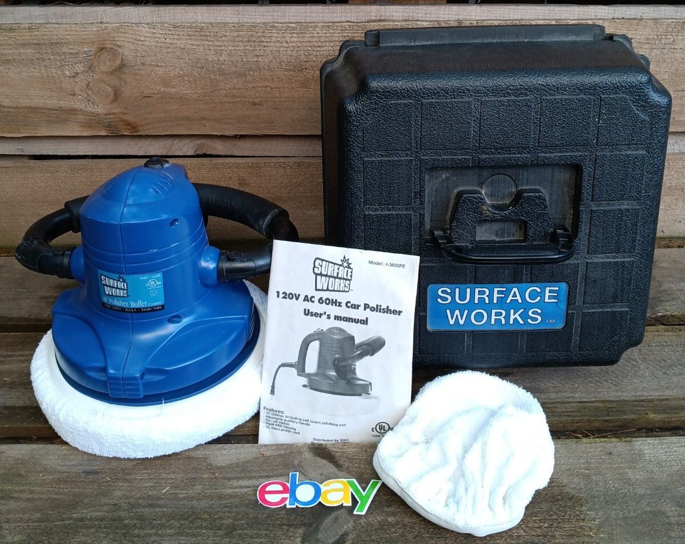 Surface Works 10" Polisher / Buffer MODEL 1-3600PE W HARD CASE & INSTRUCTIONS
