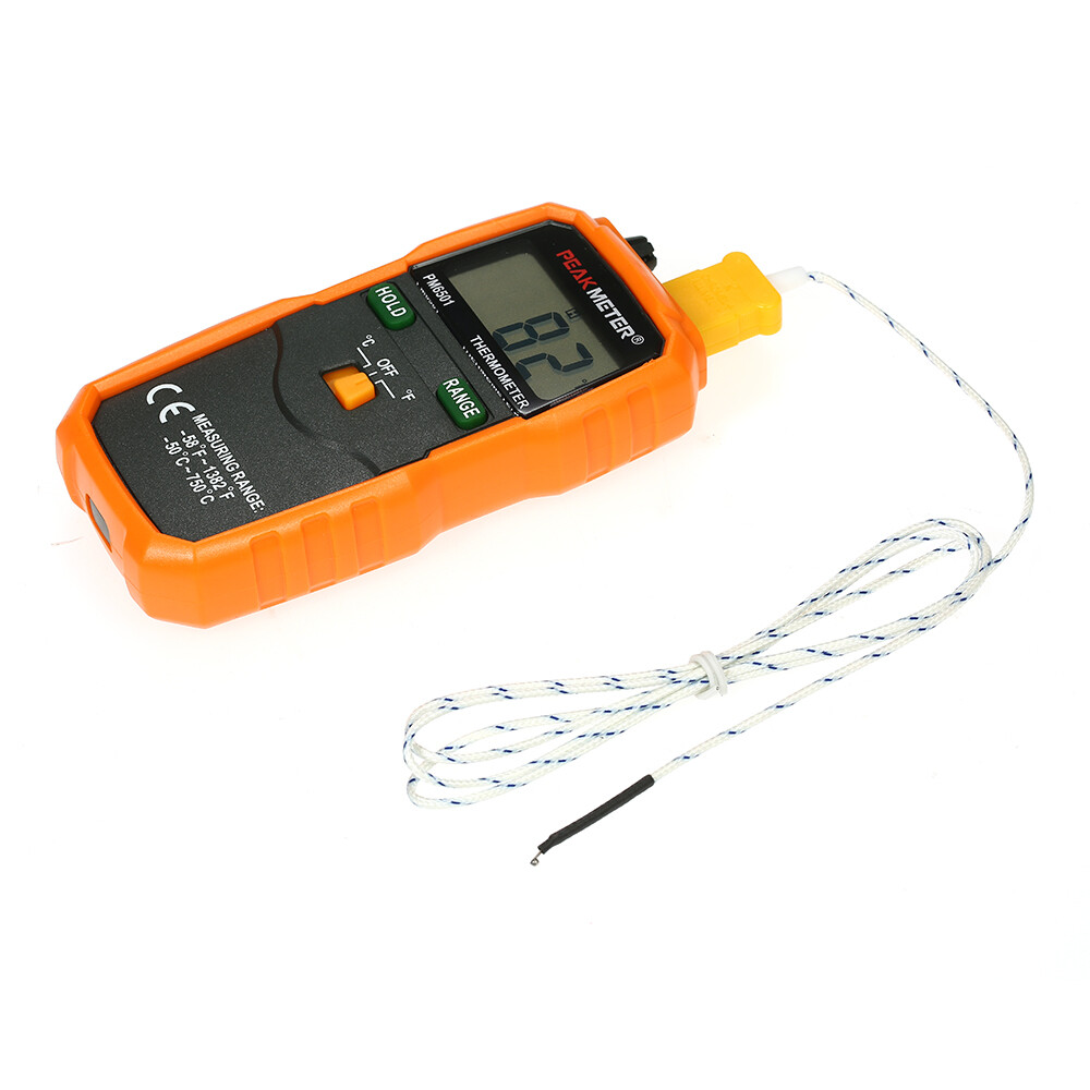 PEAKMETER PM6501 LCD Display K Type Temperature Meter Thermocouple W/Data E1N9