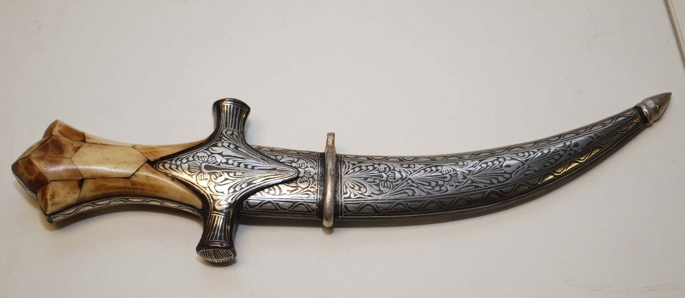Vintage Indian Dagger with Bone Handle