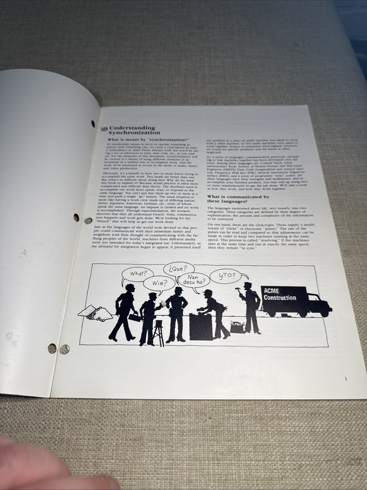 Tascam Understanding Synchronization 20 Page Original Manual