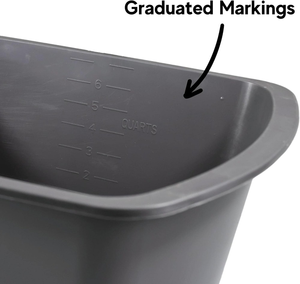 Vakly Wash Basins – Rectangular Plastic 7-Quart 1 Count (Pack of 1), Gray