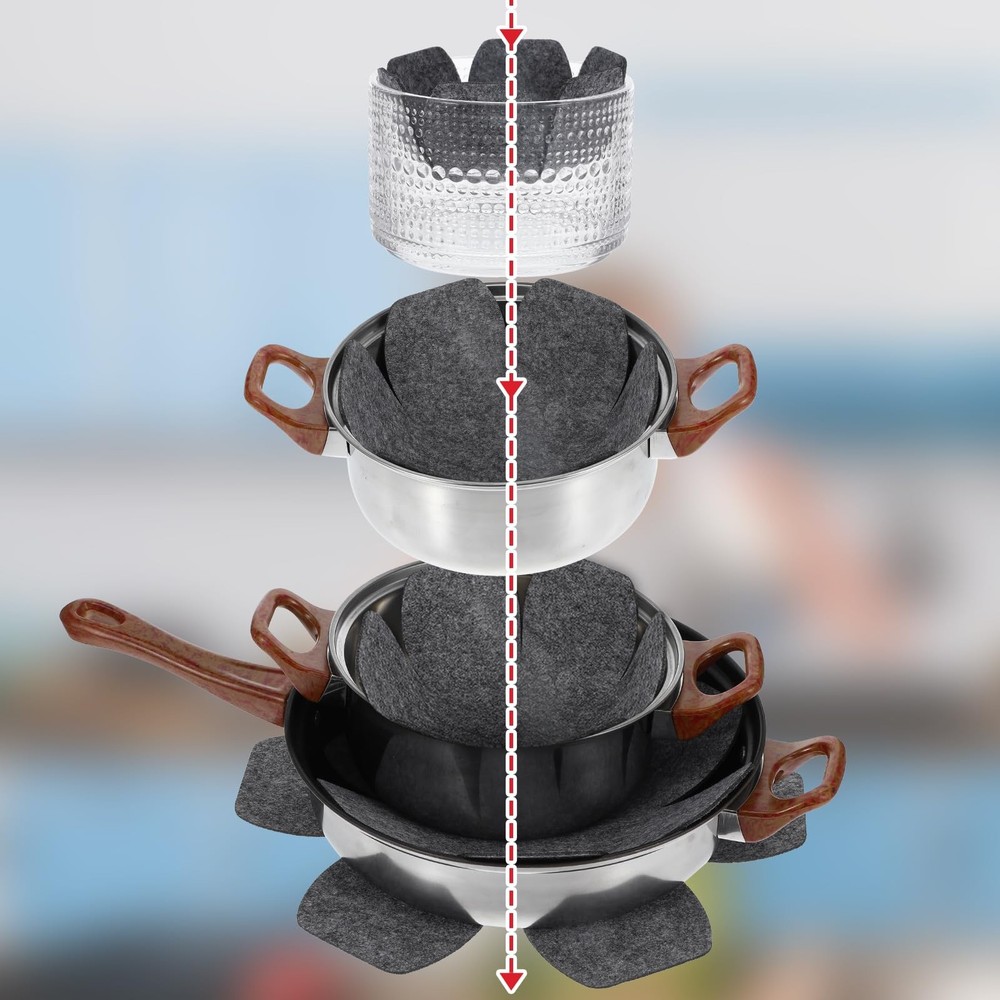 8 Pcs Pot Separators for Stacking,Pan Separators,4 Sizes Pan Liners for Stack...