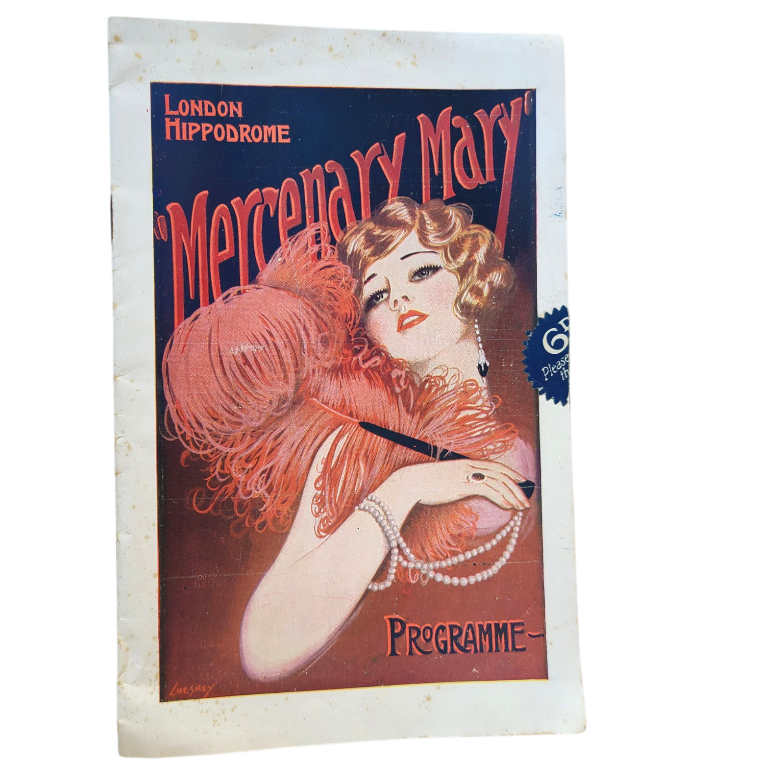 "MERCENARY MARY" 1925 Peggy O'Neill Margaret Campbell London Program Flapper Art