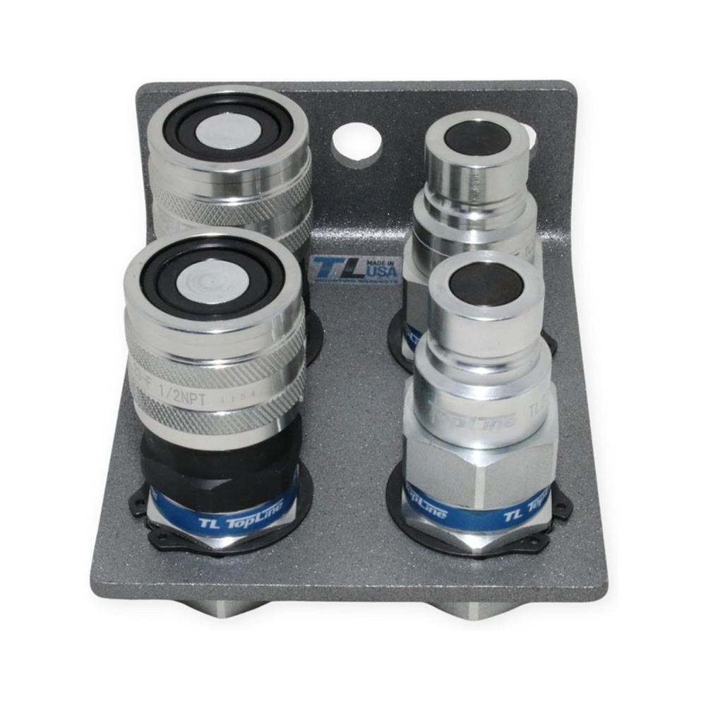 1/2" NPT Flat Face Hydraulic Quick Connect Coupler Set Mounting Bracket TL23B-4