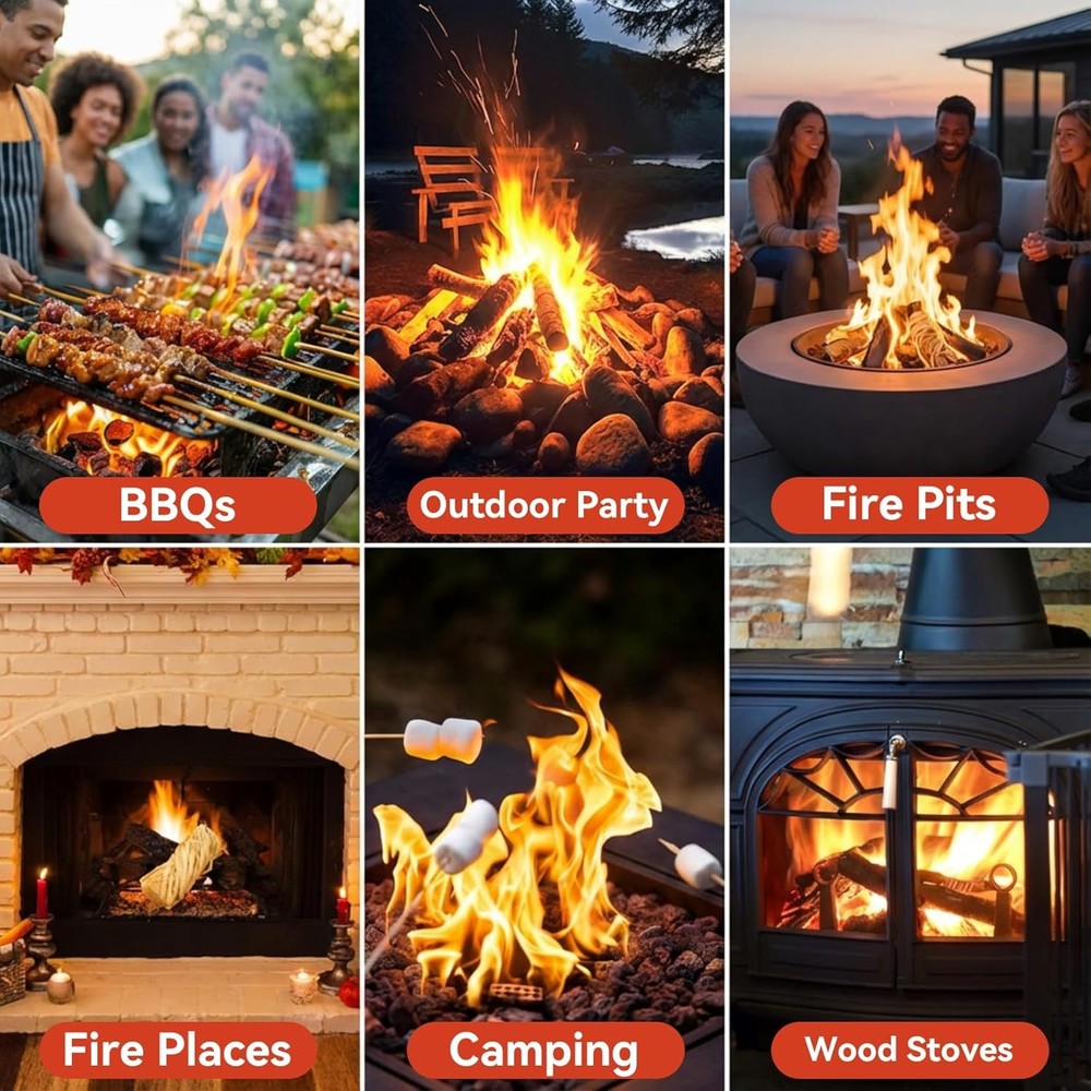 15PCS Quick Ignite Fire Starter - Fire Starter Rolls for BBQ Fireplace, Charcoal