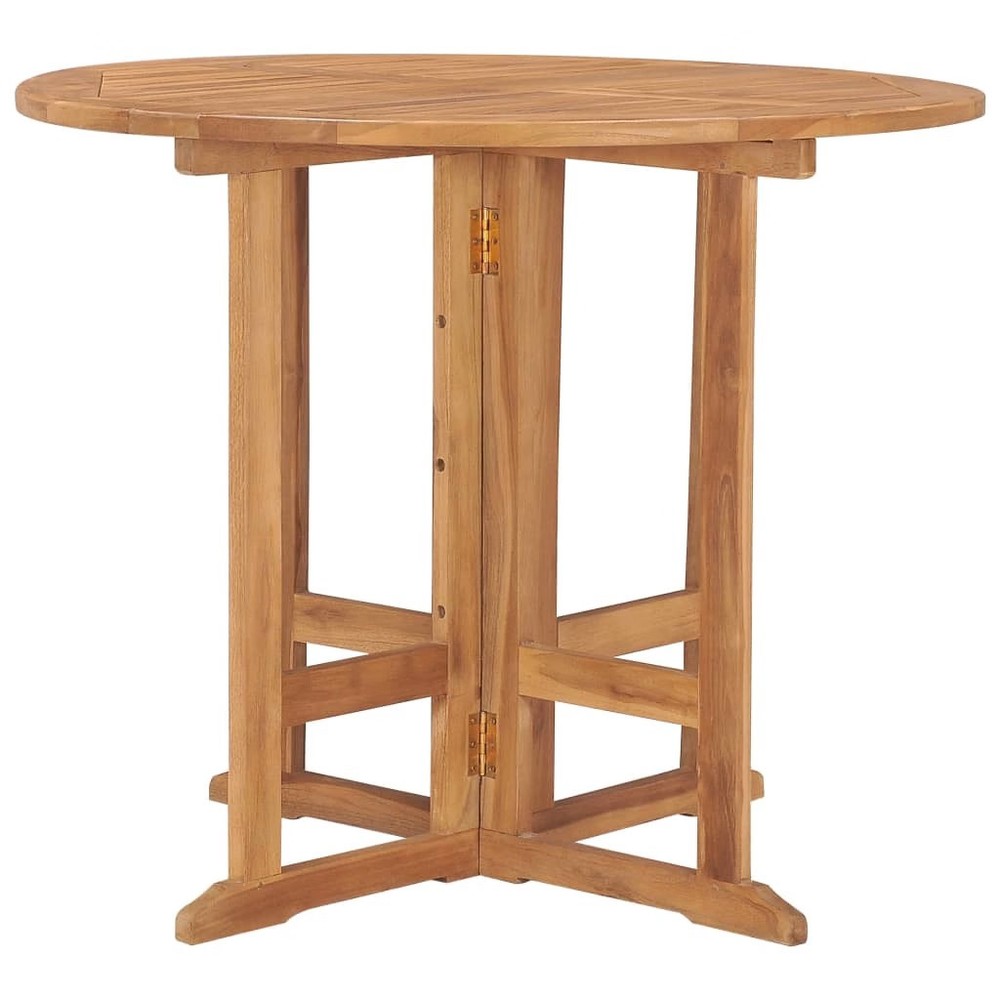 Dining Table Teak Solid Teak Wood Medium Foldable Dining Table