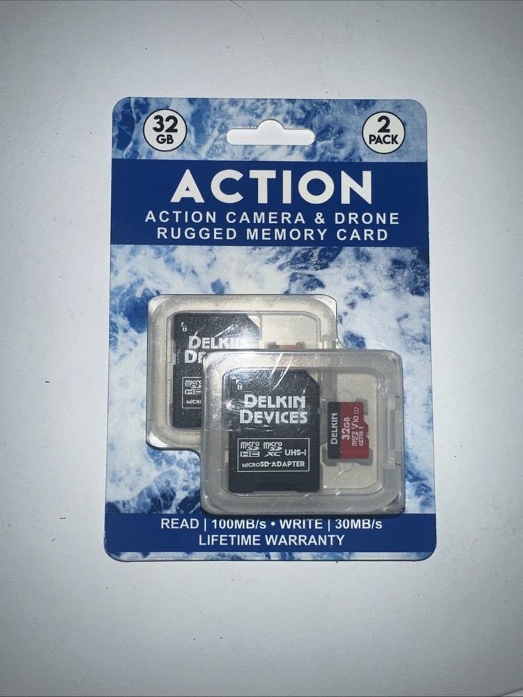 Delkin Devices 32GB Action Camera & Drone Rugged Memory Card (2-Pack)