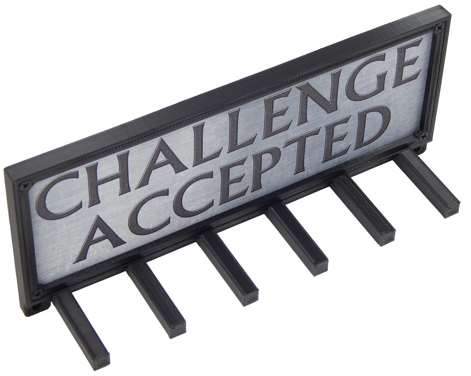 Challenge Accepted Sports Medal Display Rack Holder Hanger Organizer for Wall