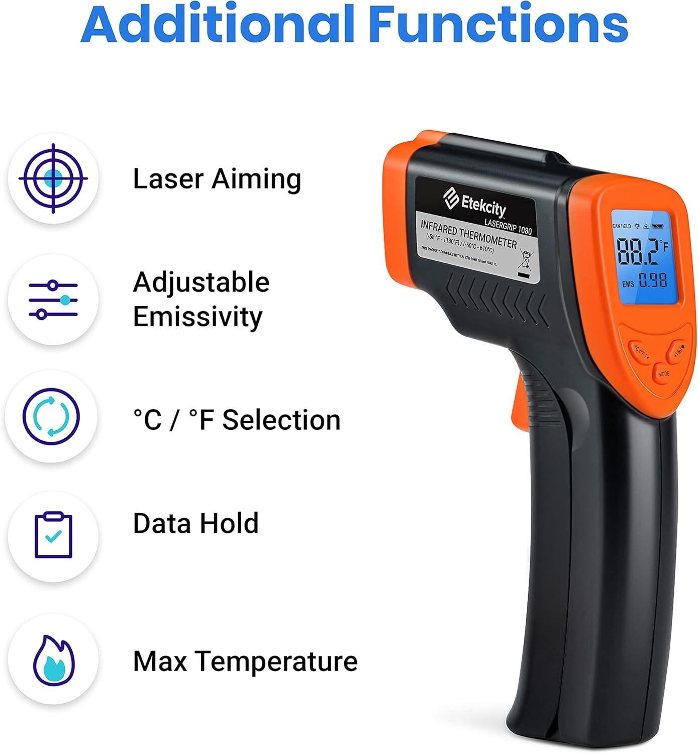 Infrared Laser Thermometer Gun No-Contact Digital Temperature Measurement Tester