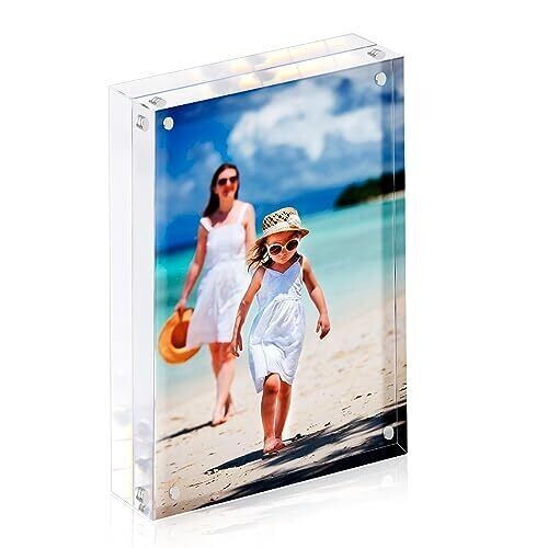 6 Pack Acrylic Picture Photo Frame Magnetic 4x6 Clear Free standing 4x6“