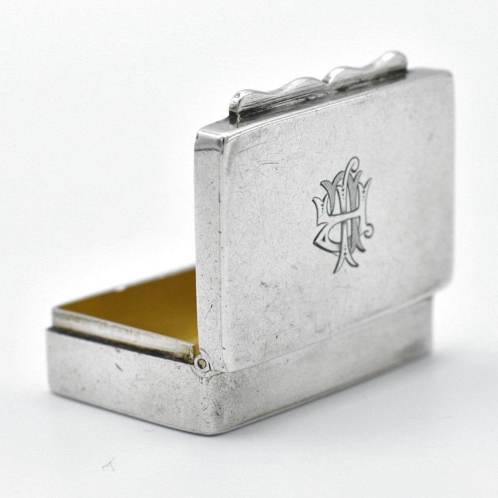 Antique Solid Silver Snuff Box Pill Pot 1920 Robert Chandler