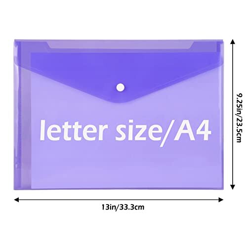 28Pk Plastic Envelope Document Folders A4 Size File Envelopes for School Office
