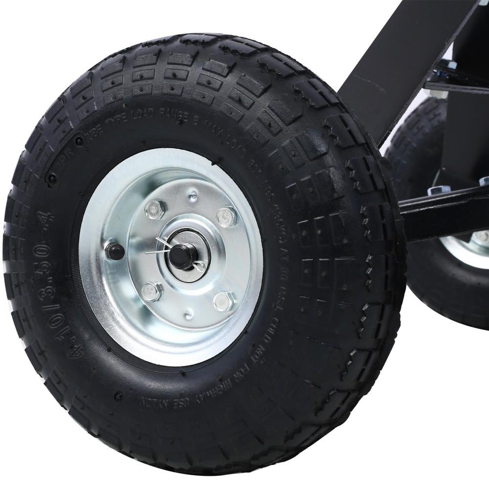 Adjustable Trailer Dolly with Pneumatic Tires 600 Lb Maximum Capacity Black