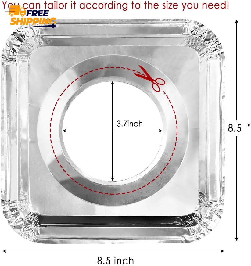 Aluminum Foil Gas Stove Burner Liners 50 Pack Stove Burner Covers Disposable 💪