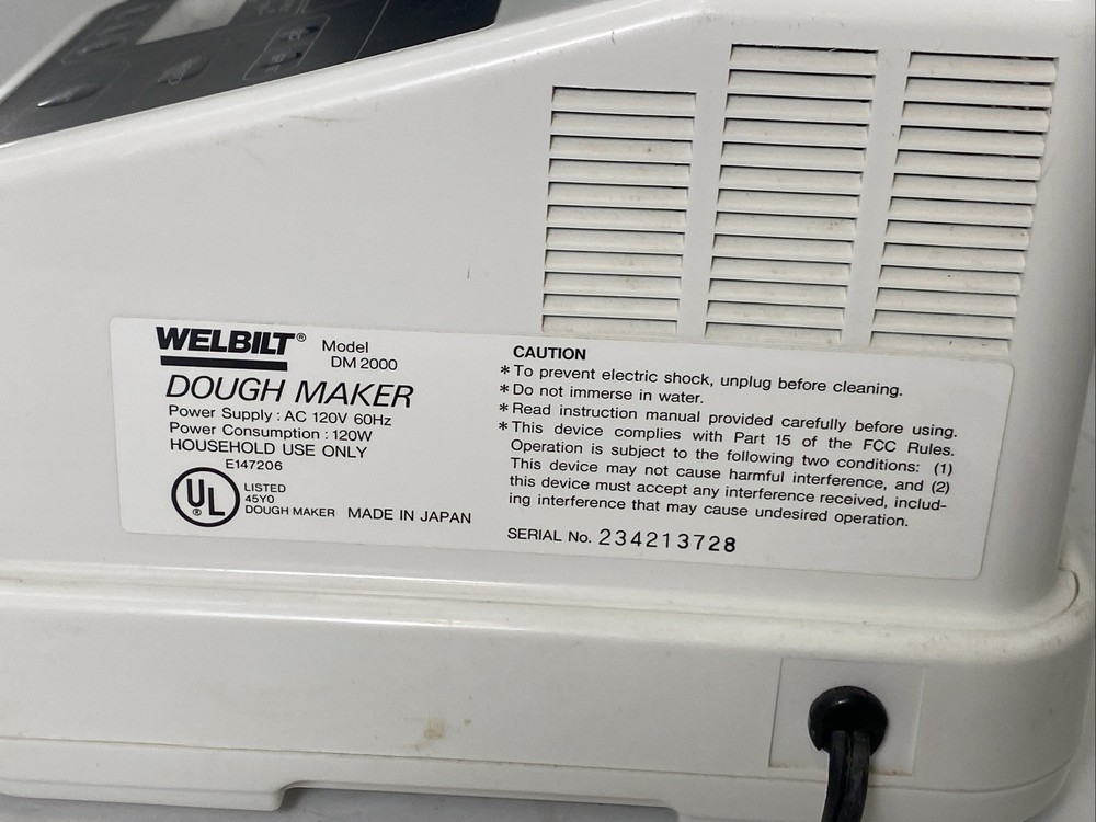 Welbilt DM2000 Dough Maker Mixer Programmable Bread Cookie Pastry Pasta TESTED
