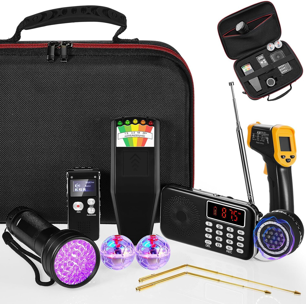 11 Pcs Ghost Hunting Equipment Kit Include Ghost Hunting Box, Electromagnetic...