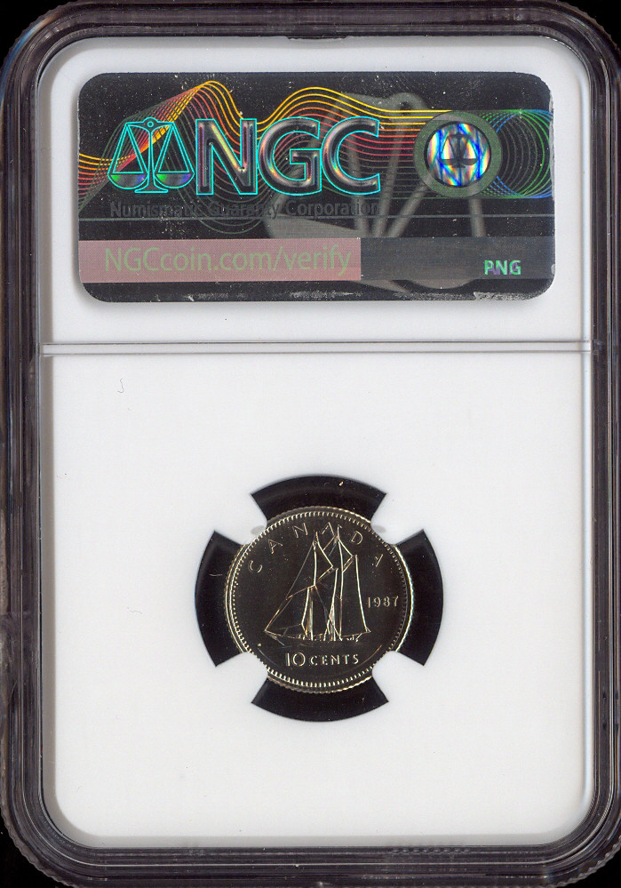 1987 Canada 10 Cents 10C NGC MS67 MAC - Quality