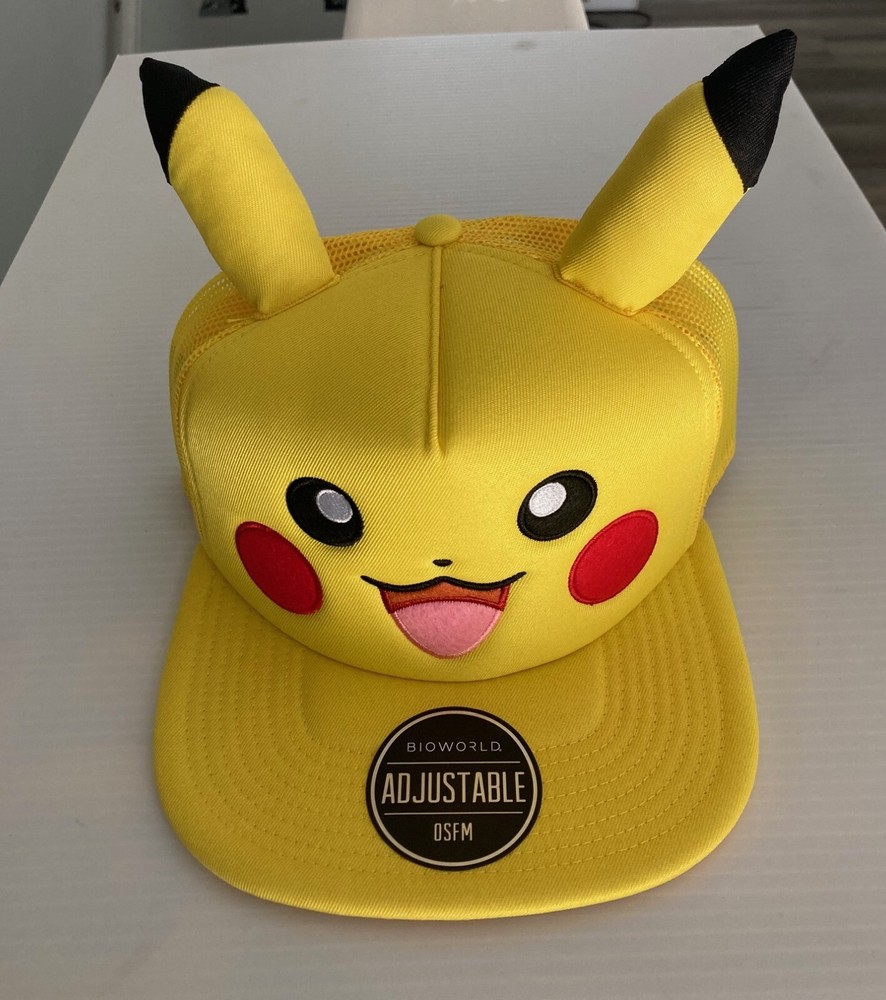 POKÉMON HAT (with Pikachu ears) Snapback Mesh Cap Adjustable
