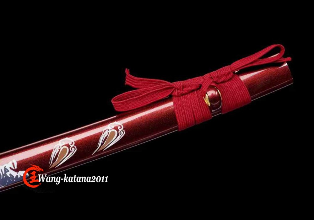 Handmade Full Tang Red Japanese Samurai Katana Function Sharp Sword Spring Steel