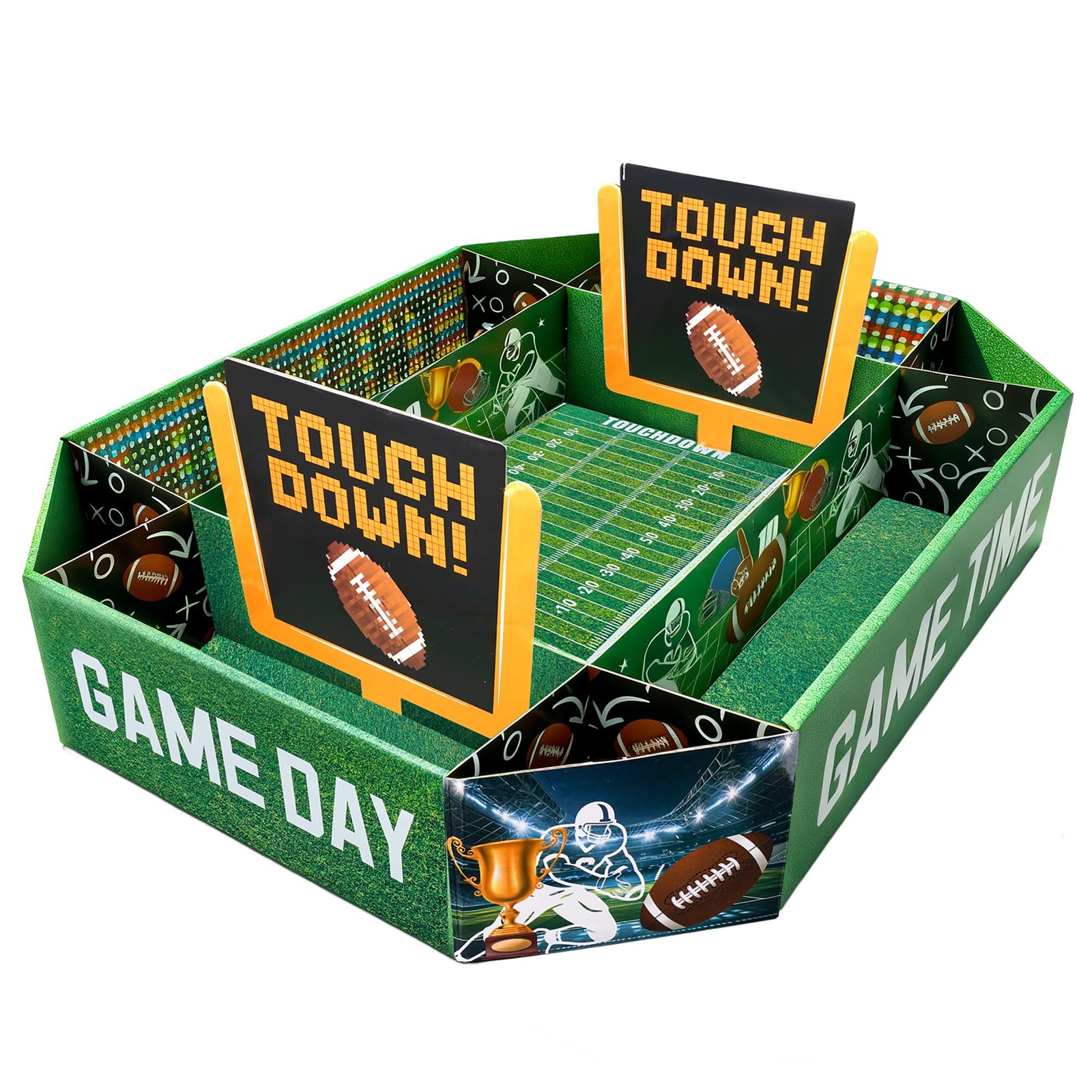 Joypitchever Football Party Decorations, Large Snack Food 7" x 1" x 1", Green