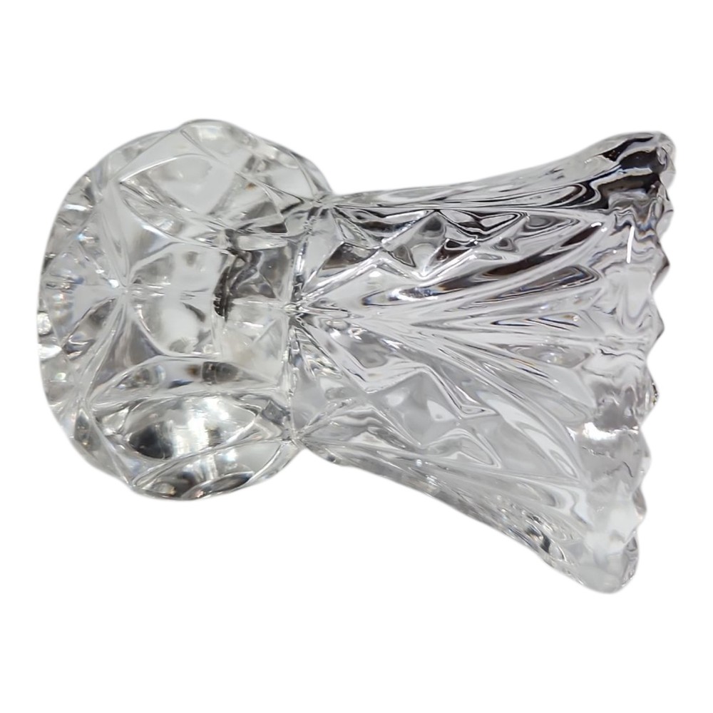 Clear Glass Toothpick Holder Etched Mini Vase Table Decor