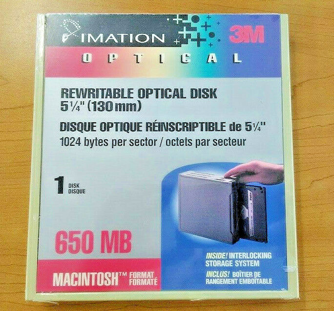 Imation Rewritable Optical Disk, Macintosh Format, 51/4" (130mm) 650 MB