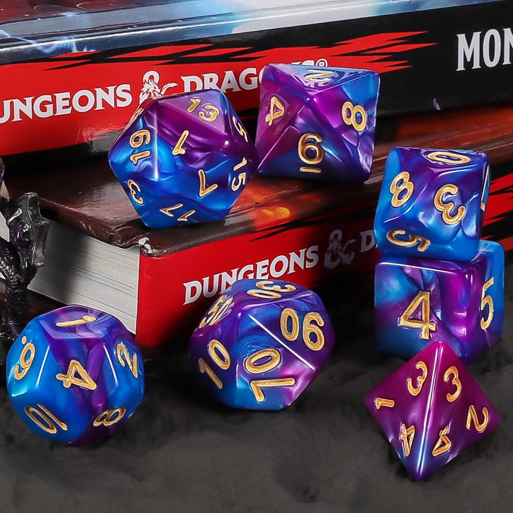 Polyhedral Dice - 8PCS Mystery Dice Set, Various Styles DND Dice, Random D&D Dic