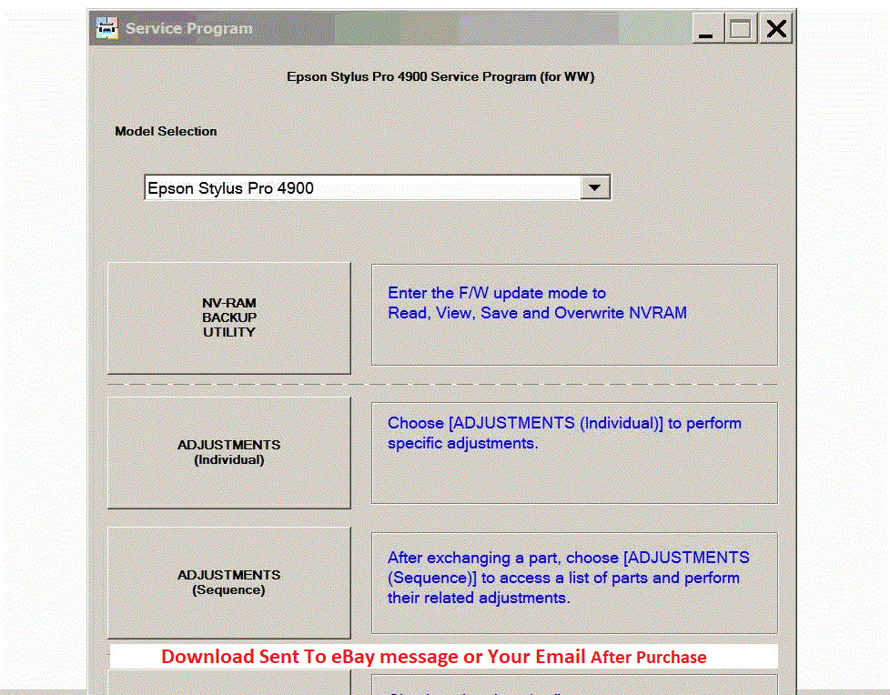 Service Program Epson Stylus Pro 4900 +Service Manual