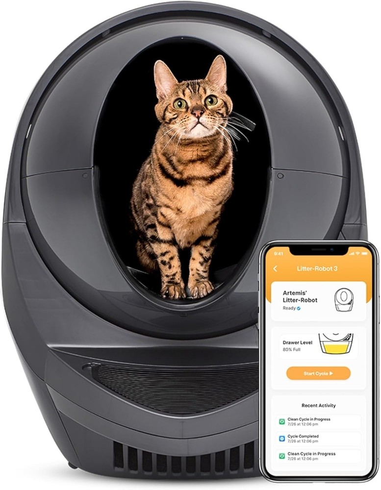 Litter-Robot 3 Connect, Grey - Automatic, Self-Cleaning Cat Litter Box
