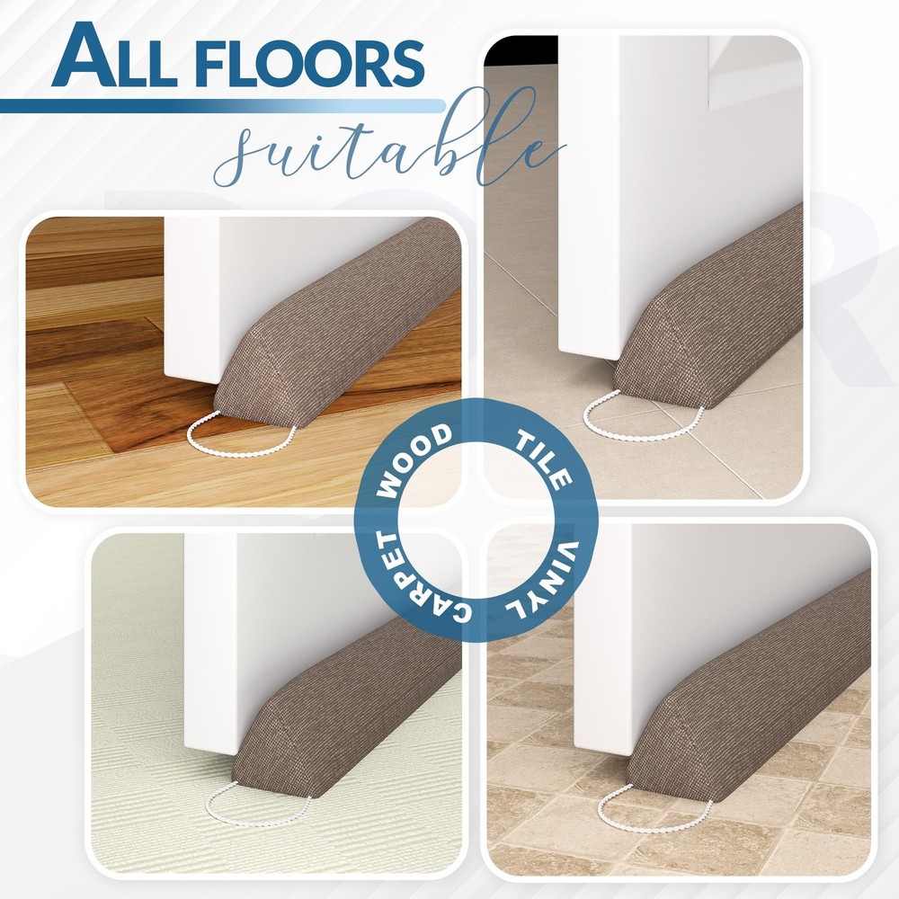 Triangle Door Draft Stopper，35.4" Weighted Under Door Draft Blocker Bottom Do...