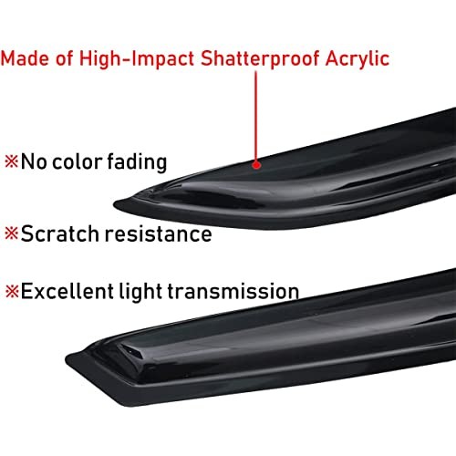 Extra Durable Outside-Mount Auto Vent Window Visor, Fits 2008-2023 Dodge