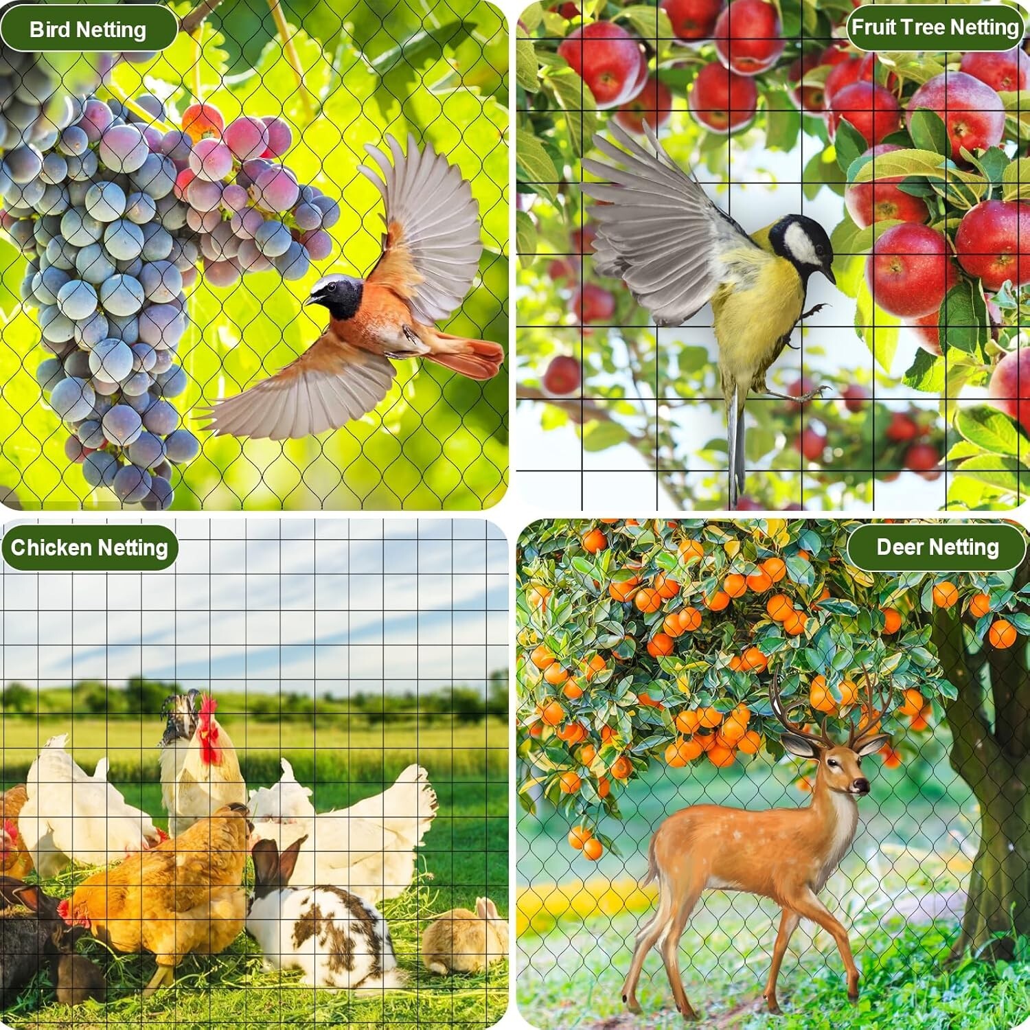 Garden Fence Landscape Deer Fencing Animal Protects Strong Netting 7x100 Borders