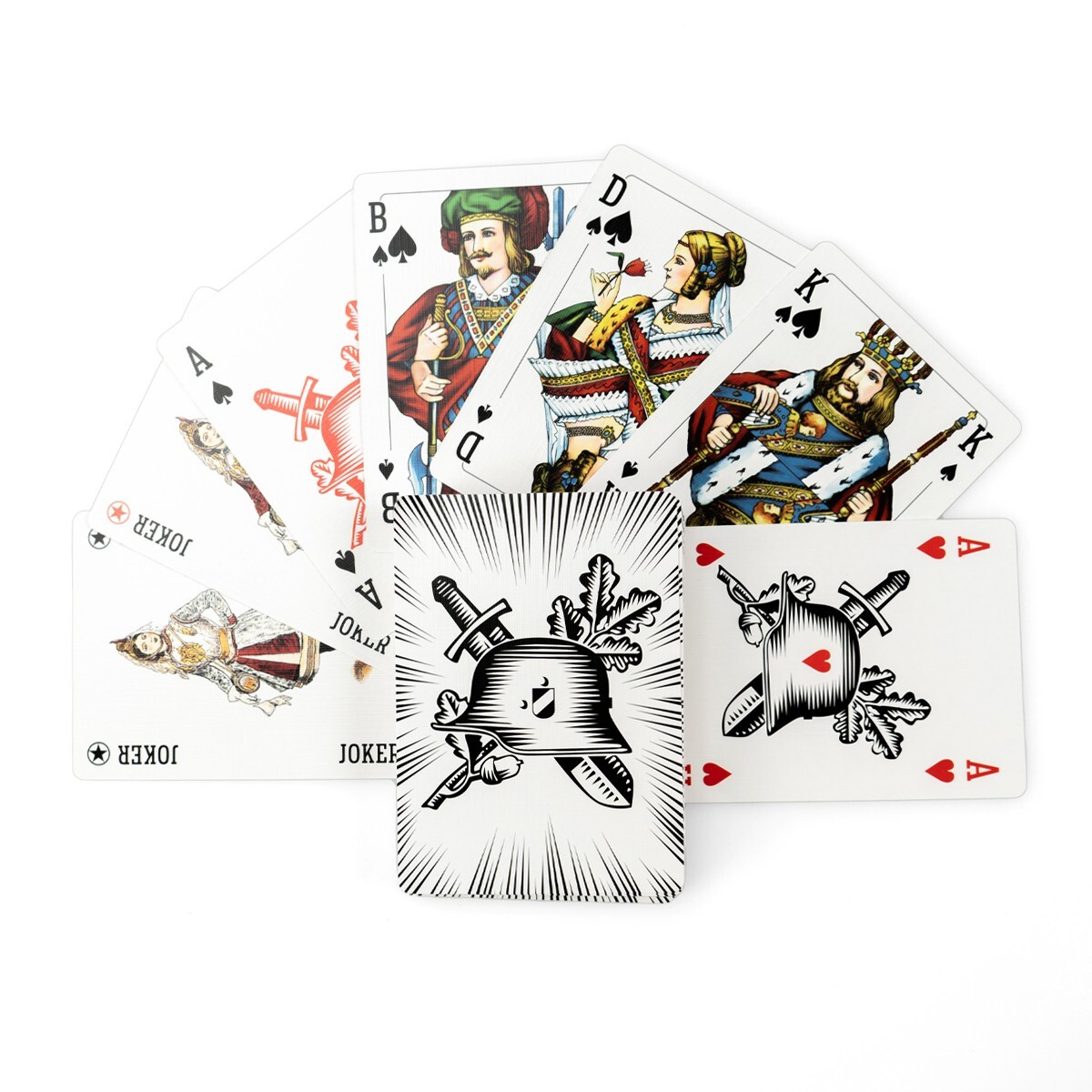 WW2 Reproduction German Army Playing Cards with Gold Foil Box- Helmet Variant