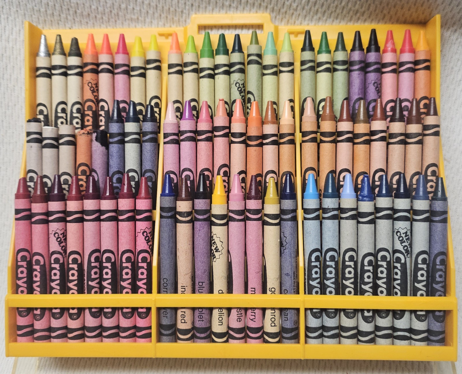 1990 Crayola Crayons 1st EVER Dandelion Cerulean + Indian Red Thistle Goldenrod