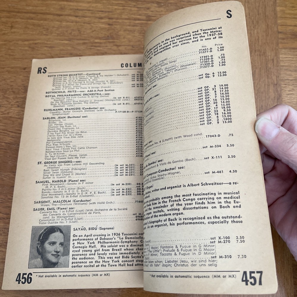 Columbia Record Catalog 1945- Acceptable Condition