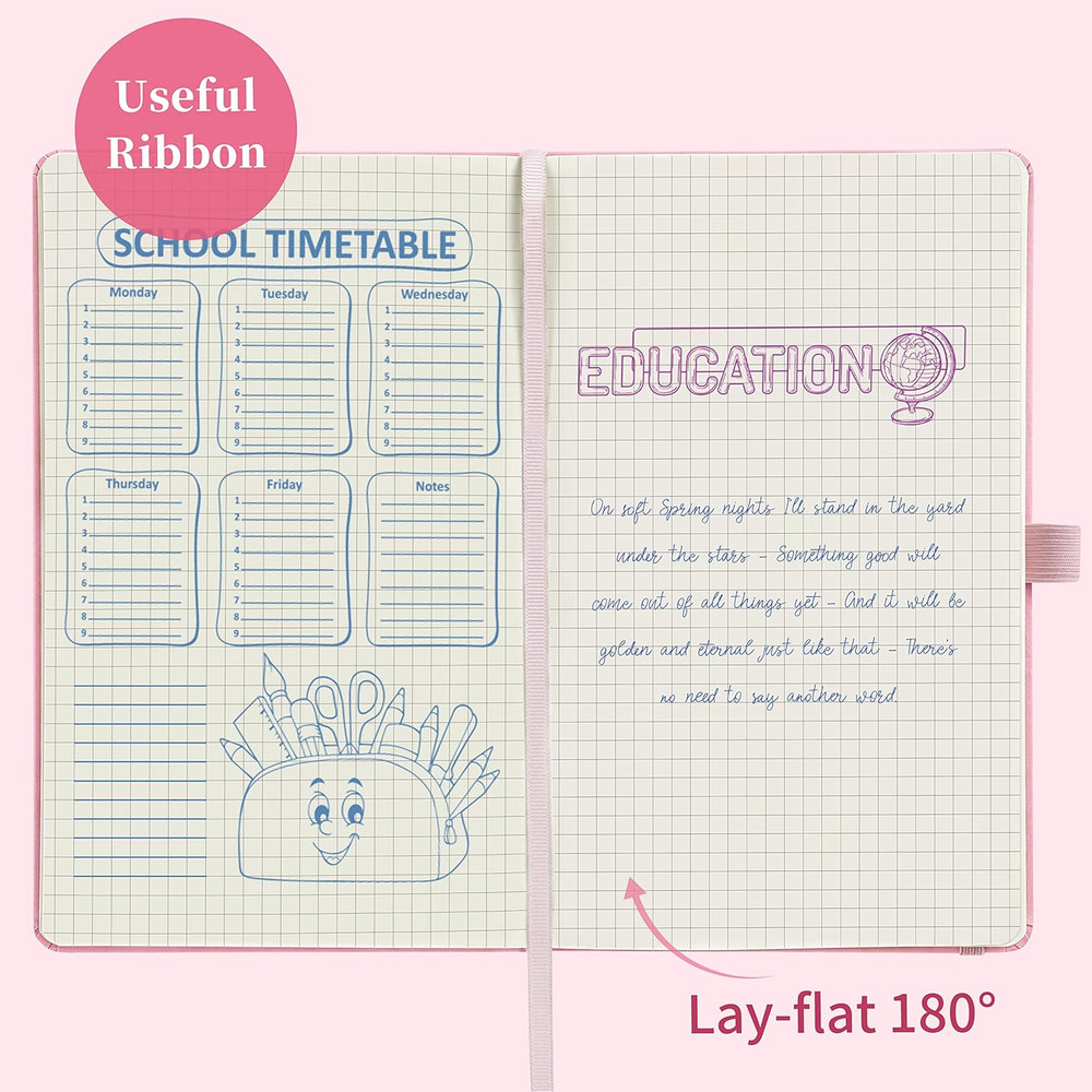 Graph Grid Paper Notebook/Journal - Classic Journal/Notebook with Ribbon Divider