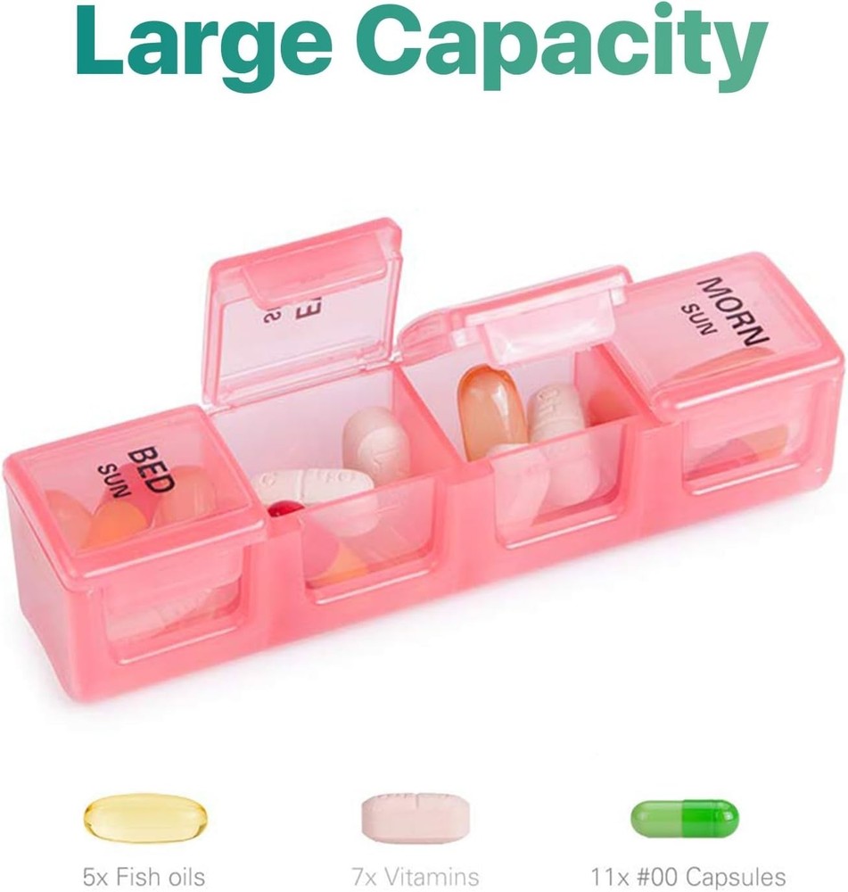 Moisture-Resistant 7-Day Pill Box (2 Pcs)