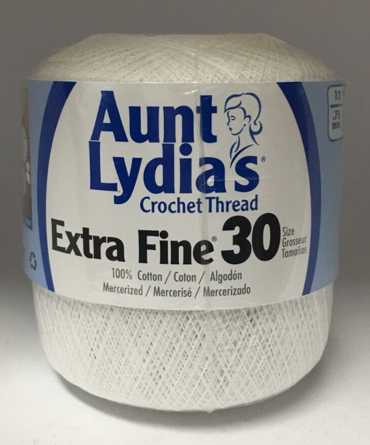 Aunt Lydia's ~ Extra Fine Crochet Thread Size 30 ~ White