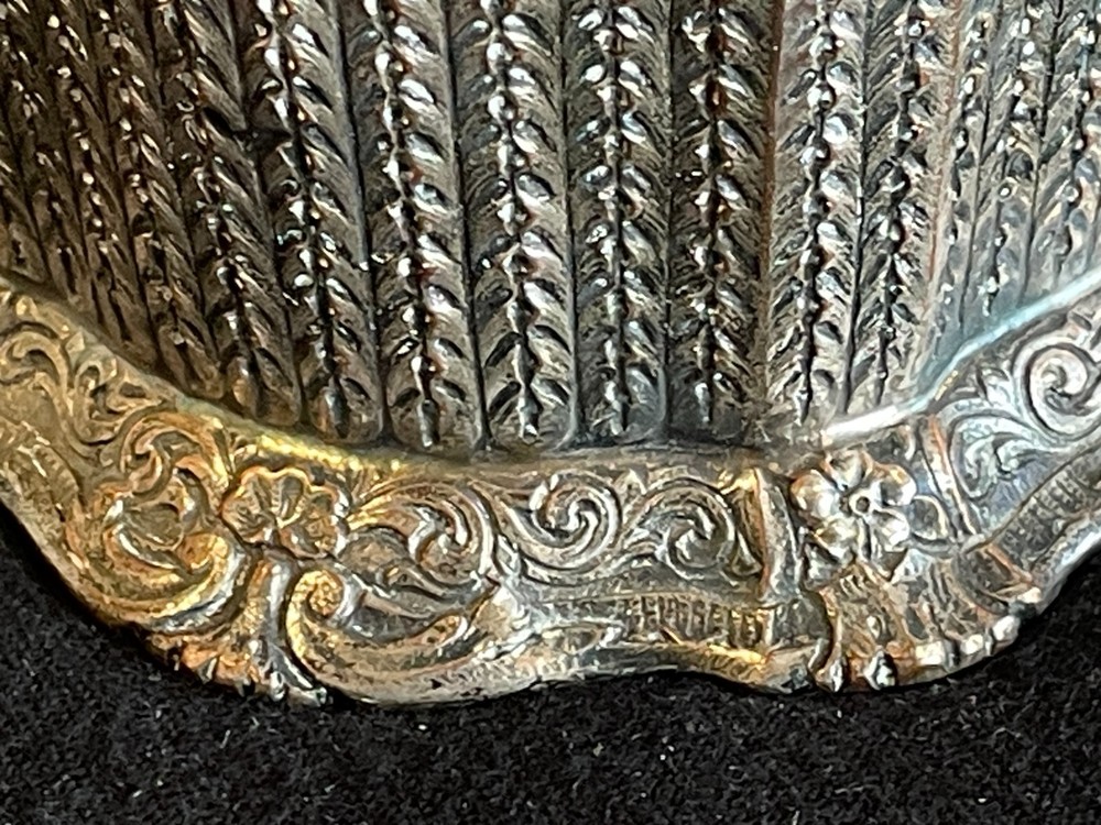Silver Plate Cocktail Shaker Scenic Repousse, E G Webster & Son, Dutch Windmill