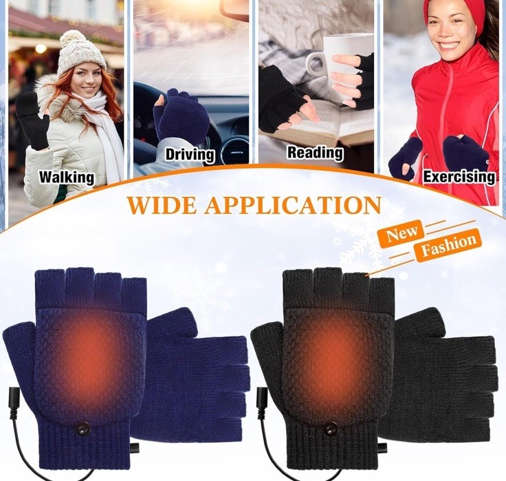 USB Heated Gloves Temperature Adjustment USB Thermal Gloves