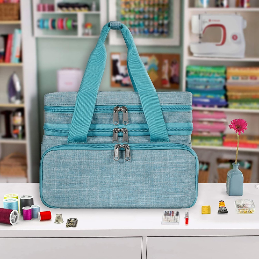Sewing Accessories Organizer (Bag Only) – Double Layer Portable Sewing Storage B