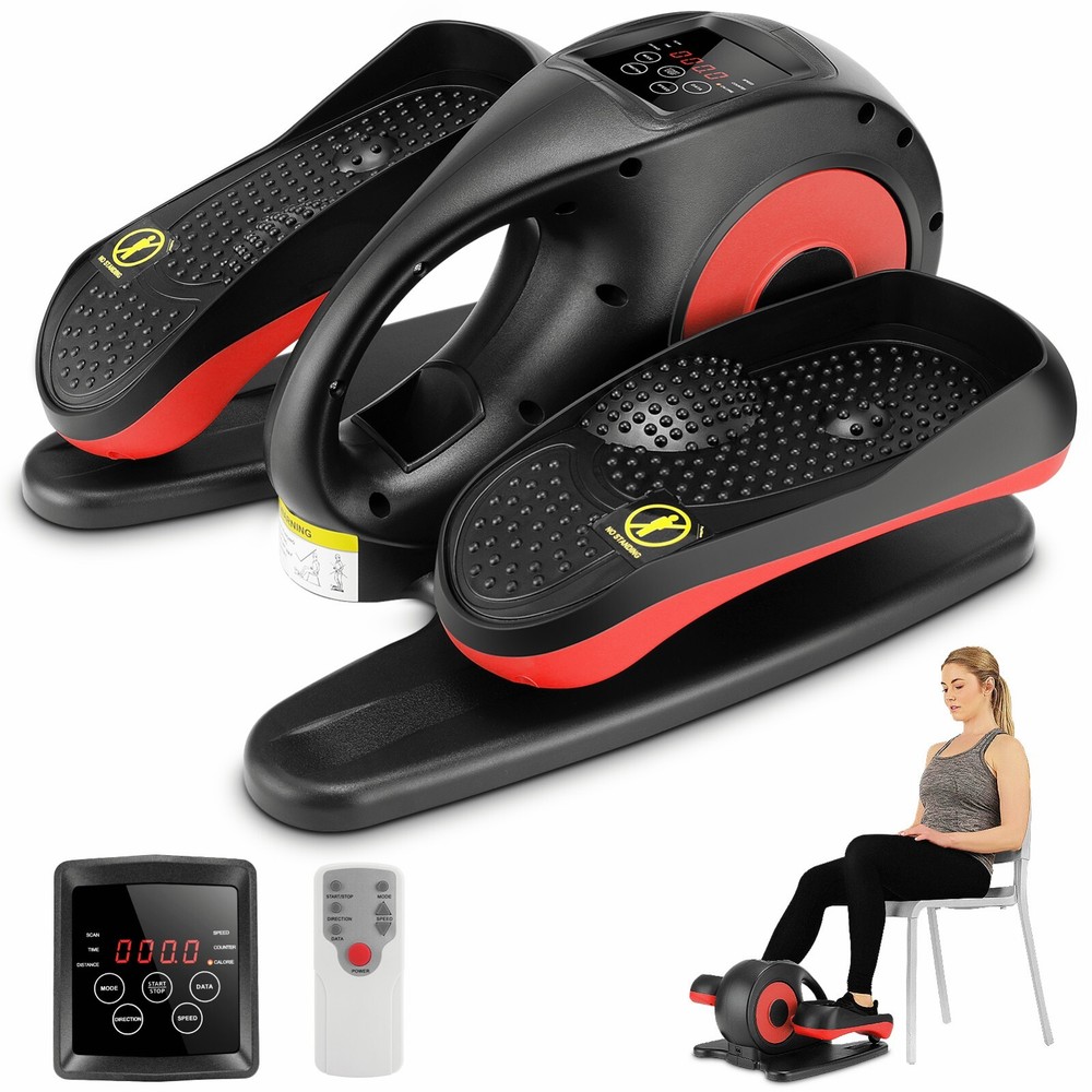 Under Desk Elliptical Machine Electric Seated Leg Exerciser w/LCD Remote Control