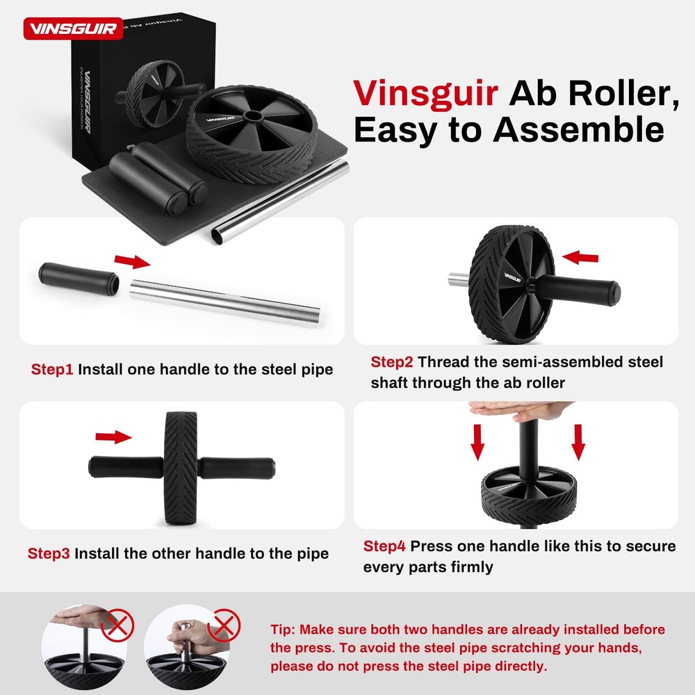 Ab Roller Wheel - Ab Workout Equipment for Abdominal & Core Strength Training...