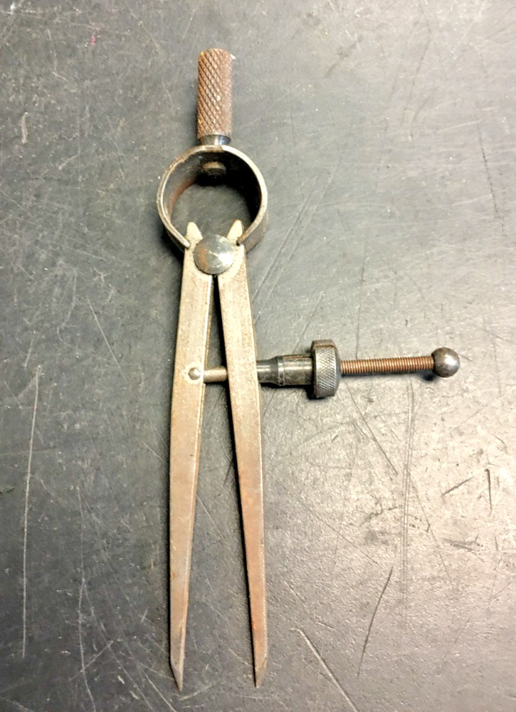 COMPASS, CALIPER, 5" LONG, 4"MAX WIDE Machinist Drafting Tool, VNTAGE