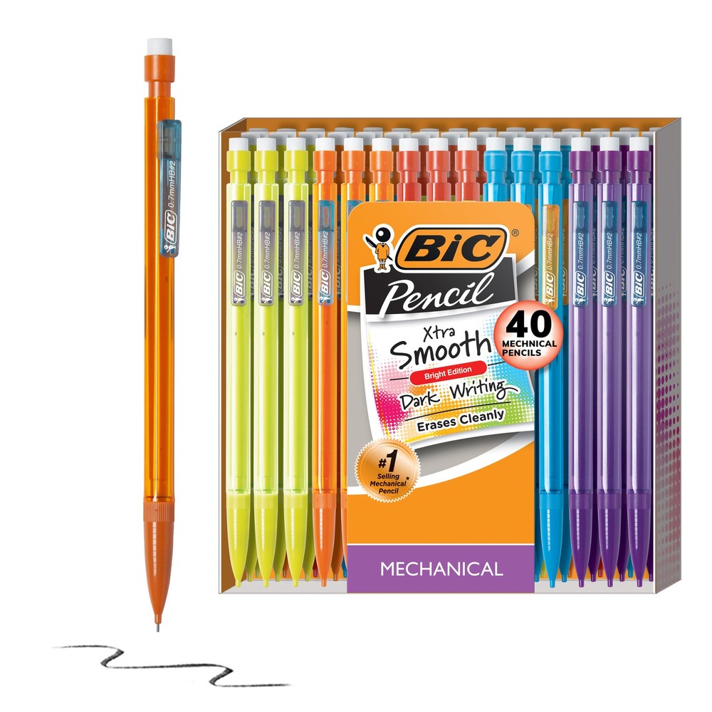 BIC Xtra-Smooth Mechanical Pencils with Erasers, 40-Count